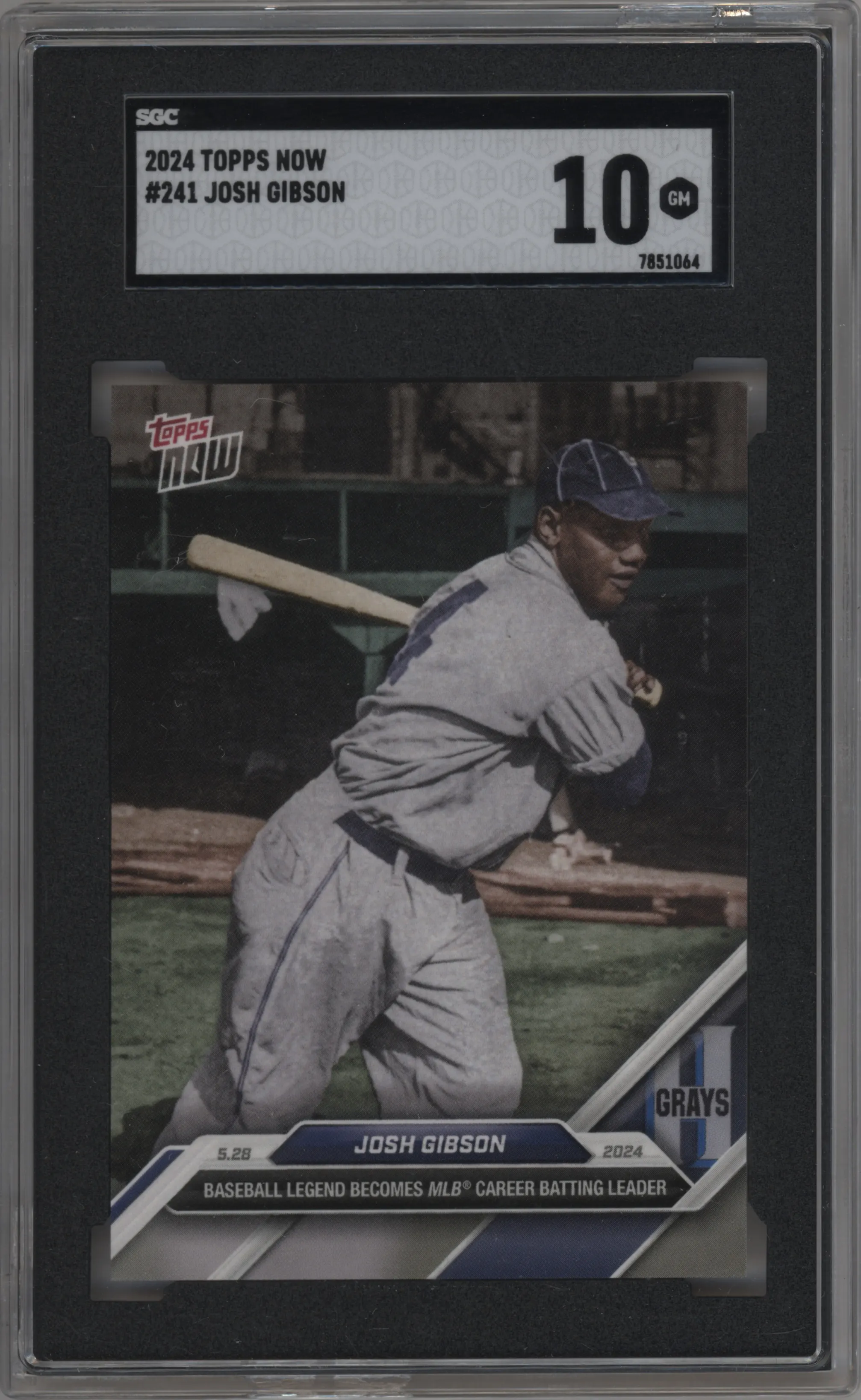2024 Topps Now Josh Gibson SGC 10