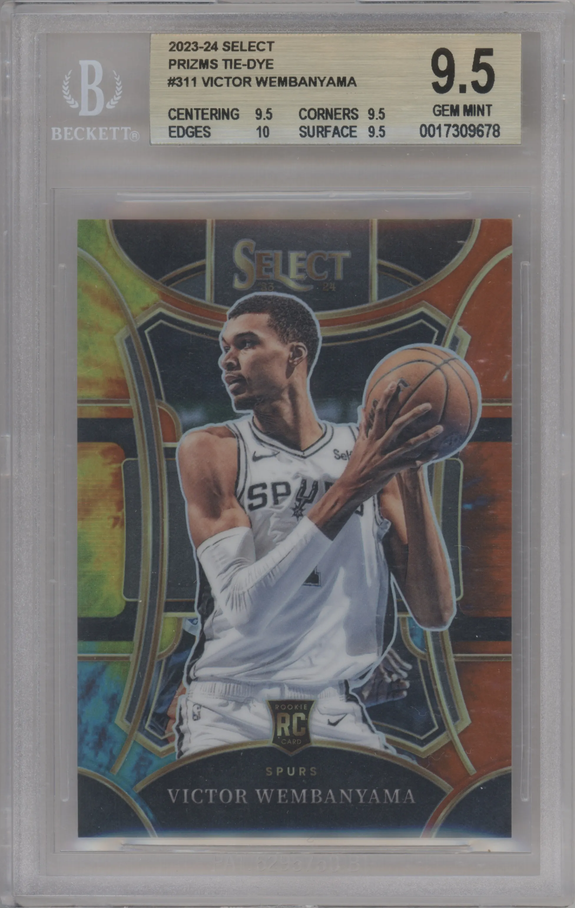 2023 Panini Select Mezzanine Victor Wembanyama Tie-Dye #311 BGS 9.5