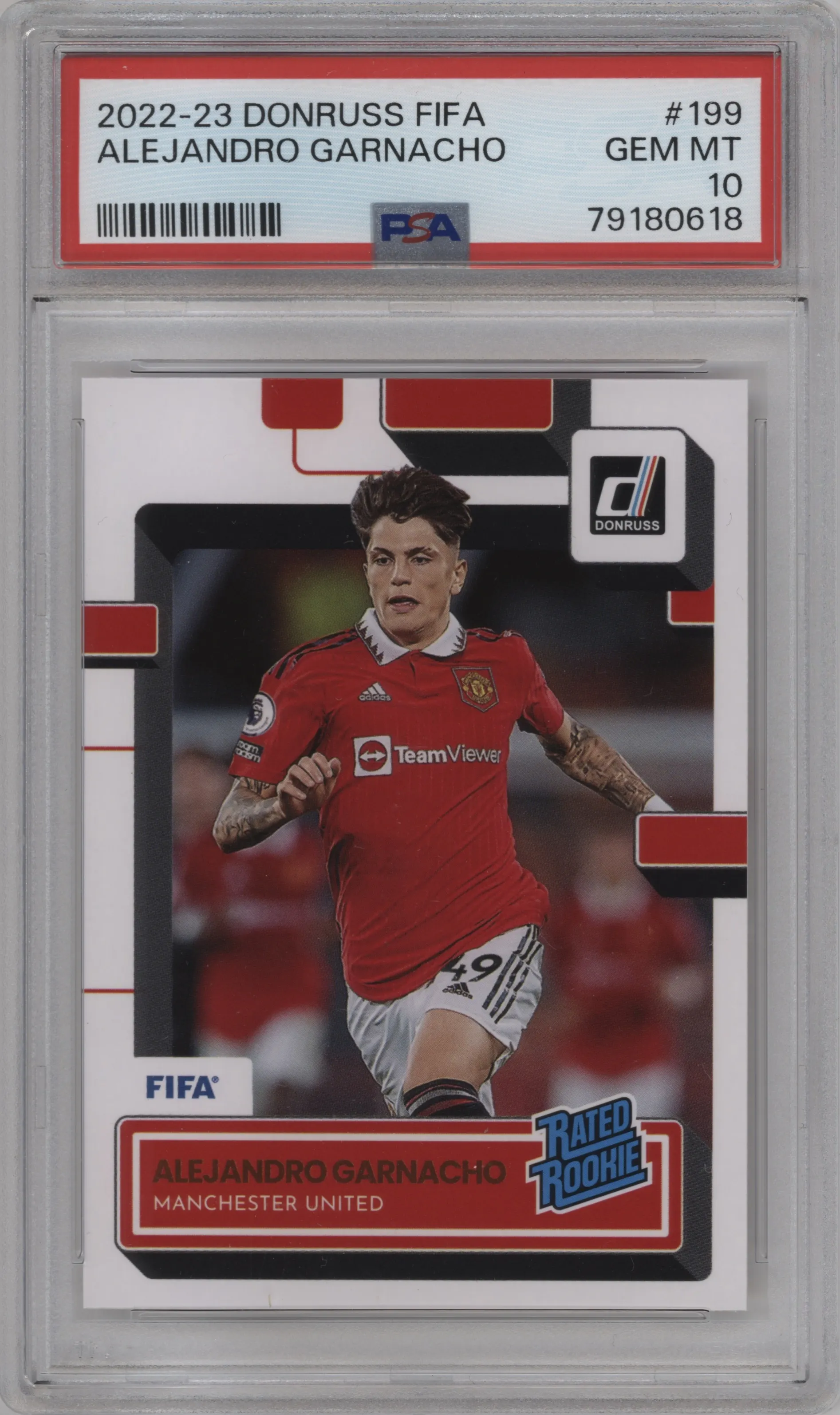 2022 Donruss FIFA Donruss FIFA Rated Rookie Alejandro Garnacho PSA 10