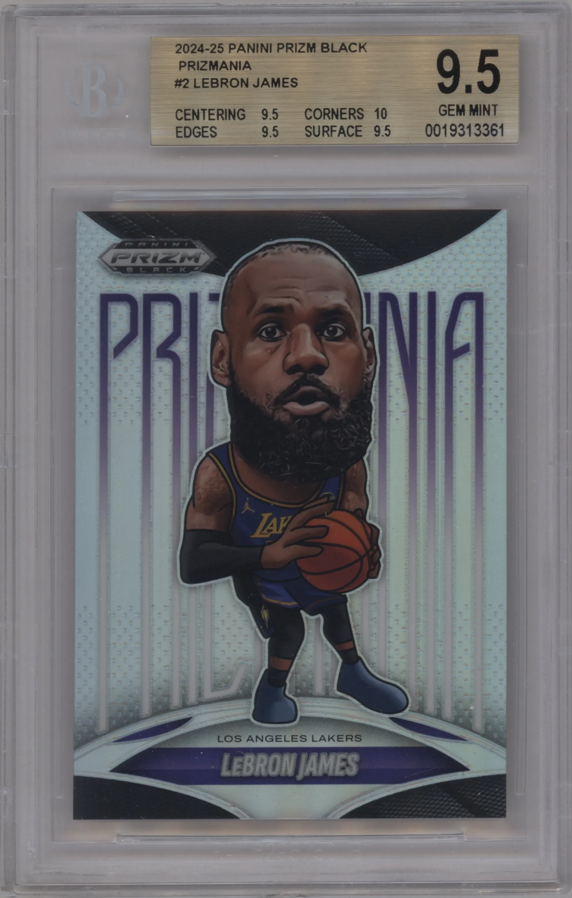 2024 Panini Prizm Black Prizmania LeBron James #2 BGS 9.5