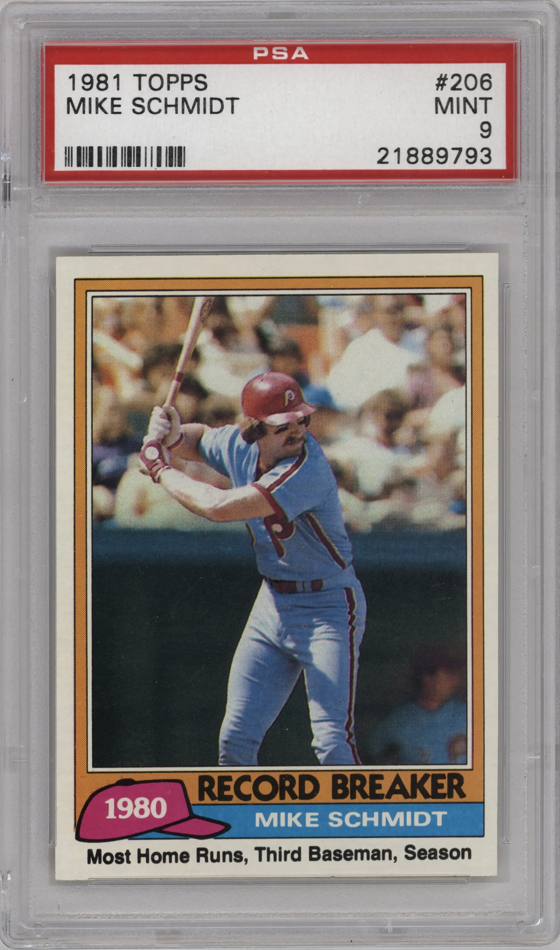1981 Topps Mike Schmidt #206 PSA 9