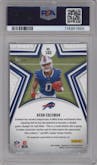 Keon Coleman from the 2024 Panini Rookies & Stars set featuring a True Blue parallel graded by PSA and given an overall grade of 9.