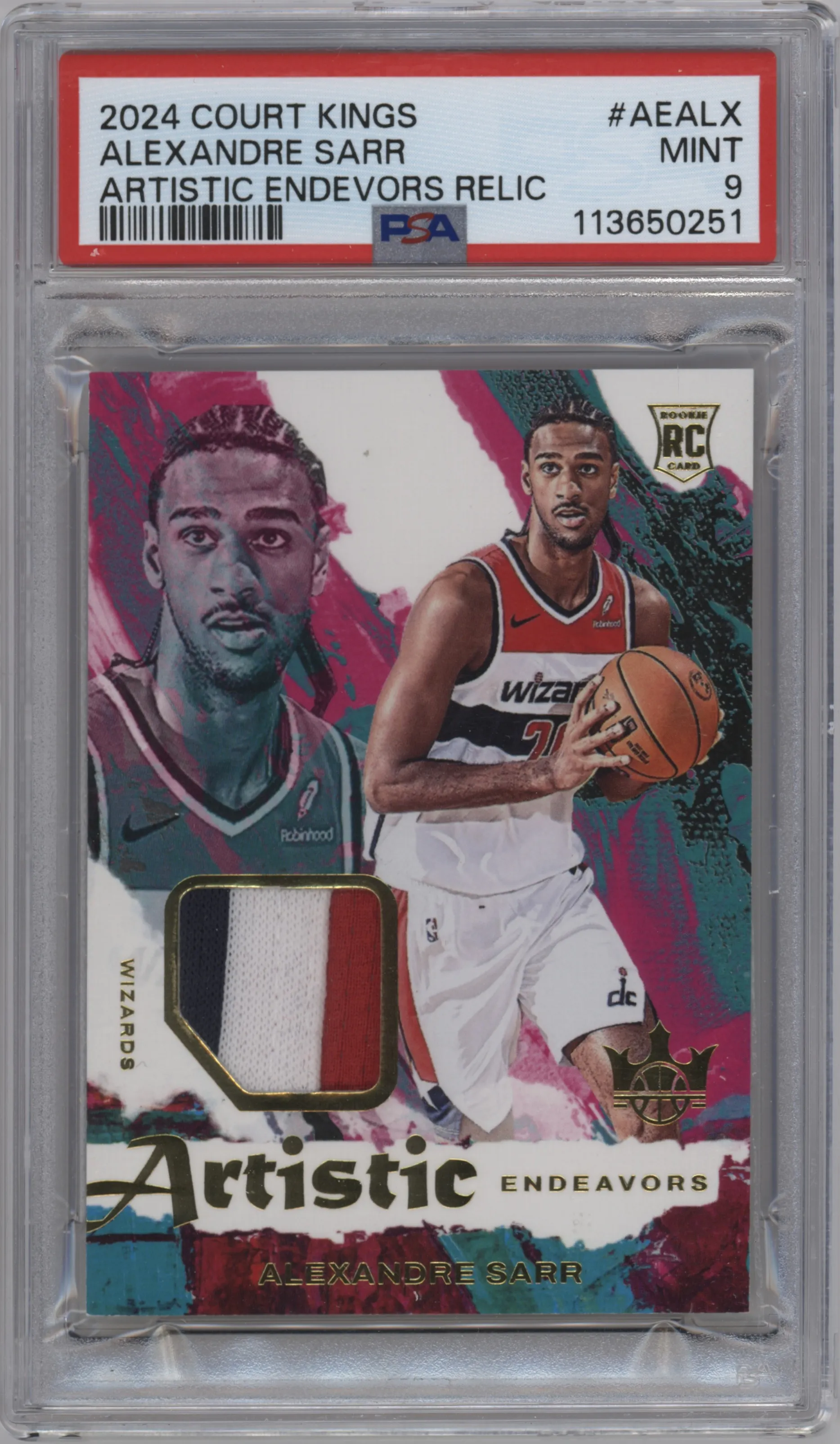 2024 Panini Court Kings Artistic Endeavors Alexandre Sarr PSA 9