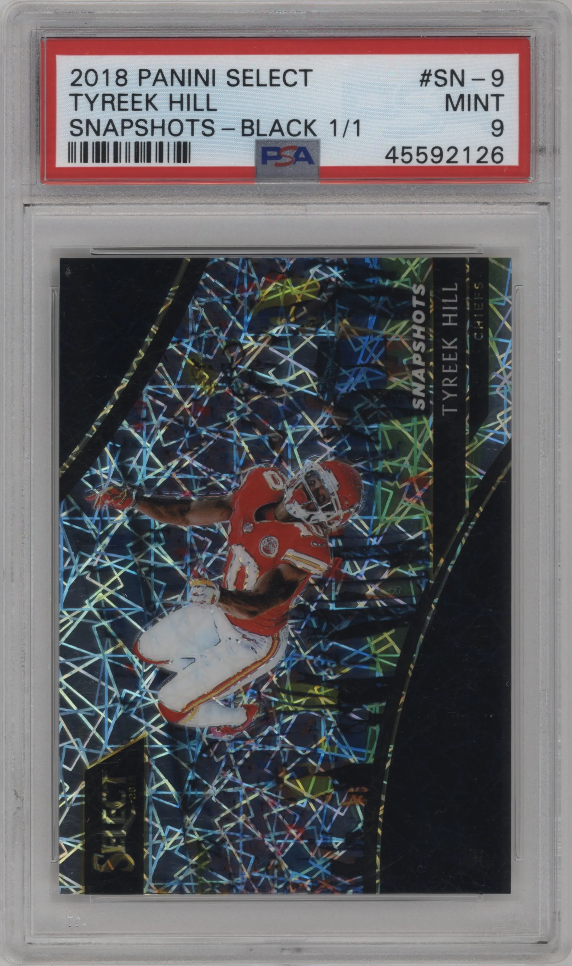 2018 Panini Select Snapshots Tyreek Hill Black #SN-9 PSA 9