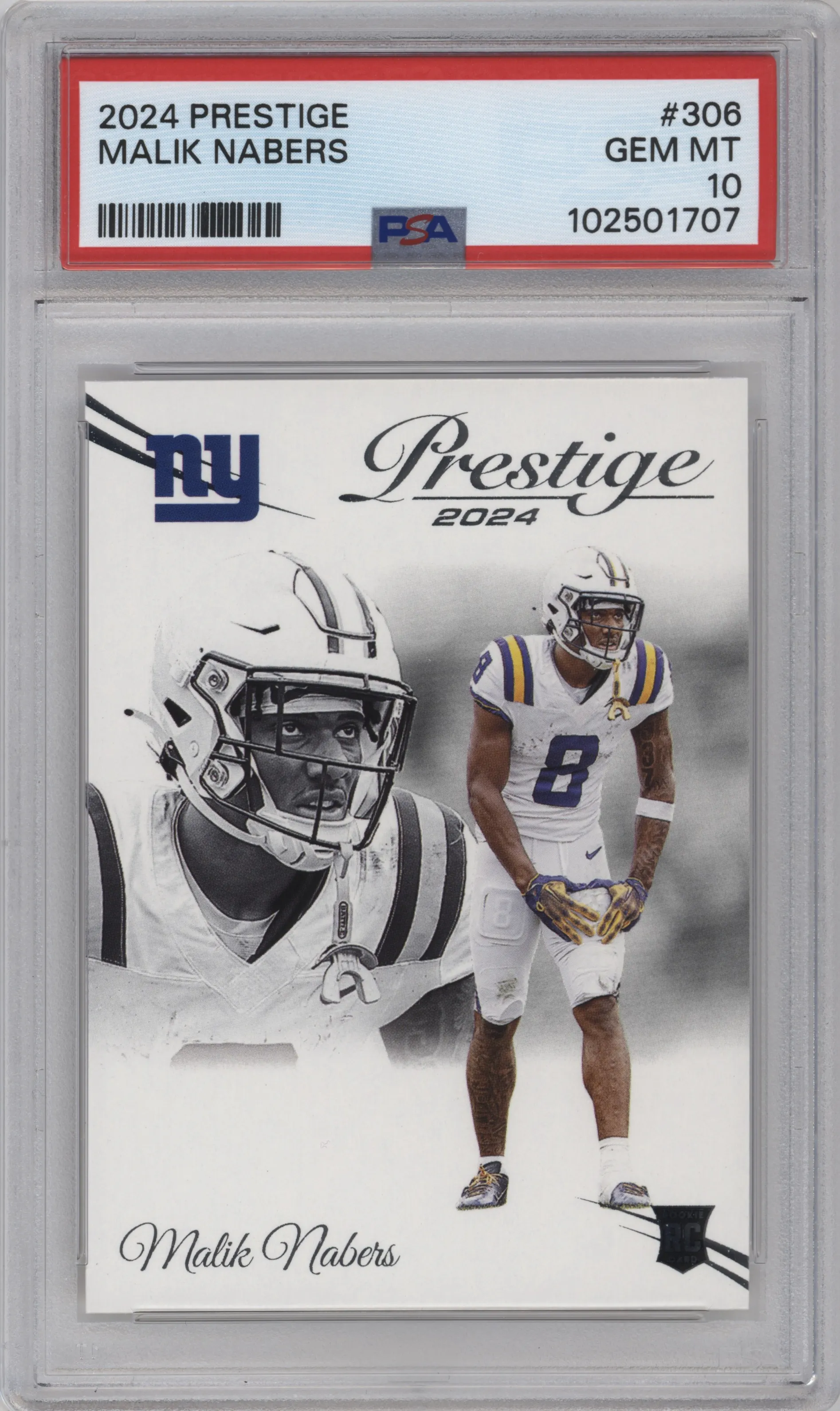2024 Panini Prestige Malik Nabers #306 PSA 10
