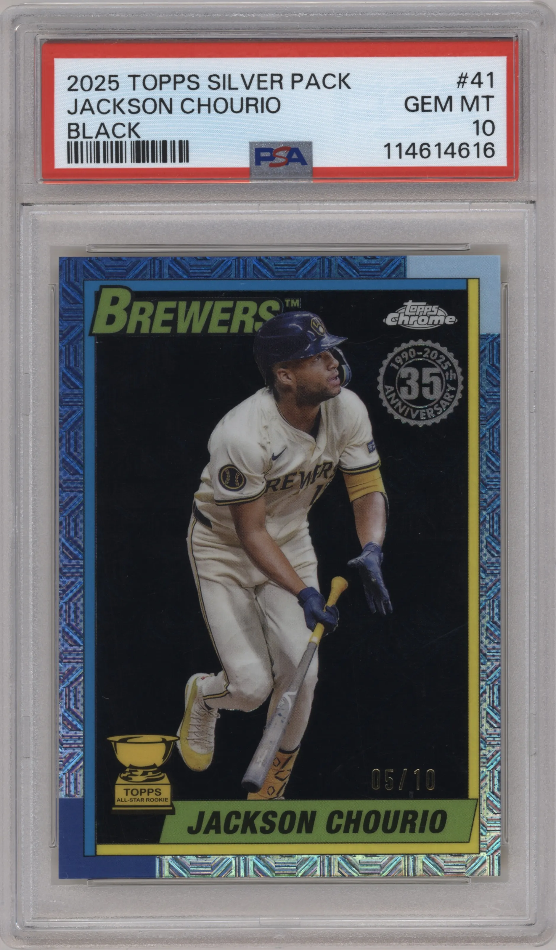 2025 Topps 90 35th Annv.Promo Jackson Chourio Black #T90C-41 PSA 10