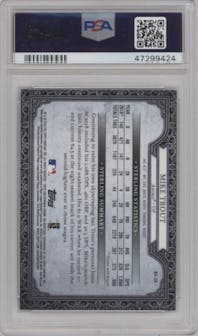 Mike Trout from the 2019 Bowman  set graded by PSA and given an overall grade of 10.