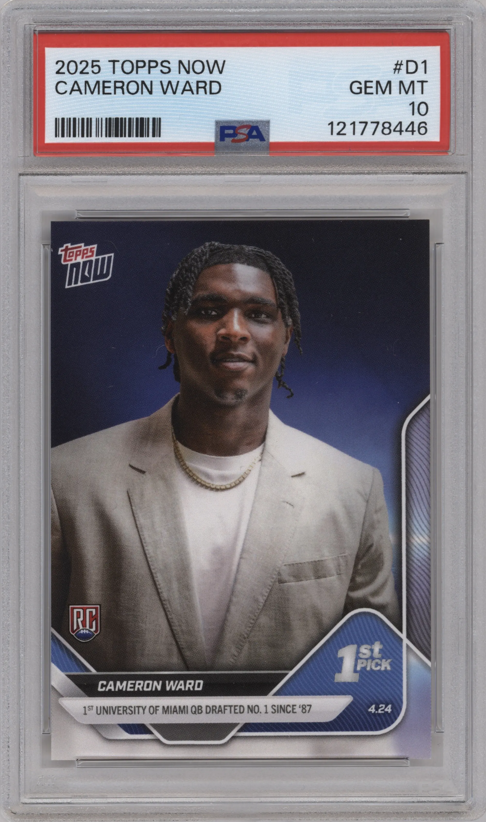 2025 Topps Now Cameron Ward PSA 10