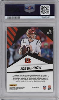 Joe Burrow  from the 2022 Panini Mosaic set graded by PSA and given an overall grade of 10.