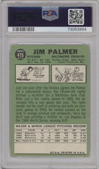 Jim Palmer from the 1967 Topps set graded by PSA and given an overall grade of 5.