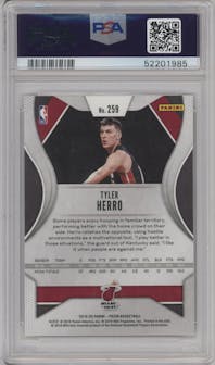 Tyler Herro from the 2019-20 Panini Prizm set graded by PSA and given an overall grade of 10.
