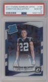 Christian McCaffrey from the 2017 Panini Donruss Optic set graded by PSA and given an overall grade of 10.