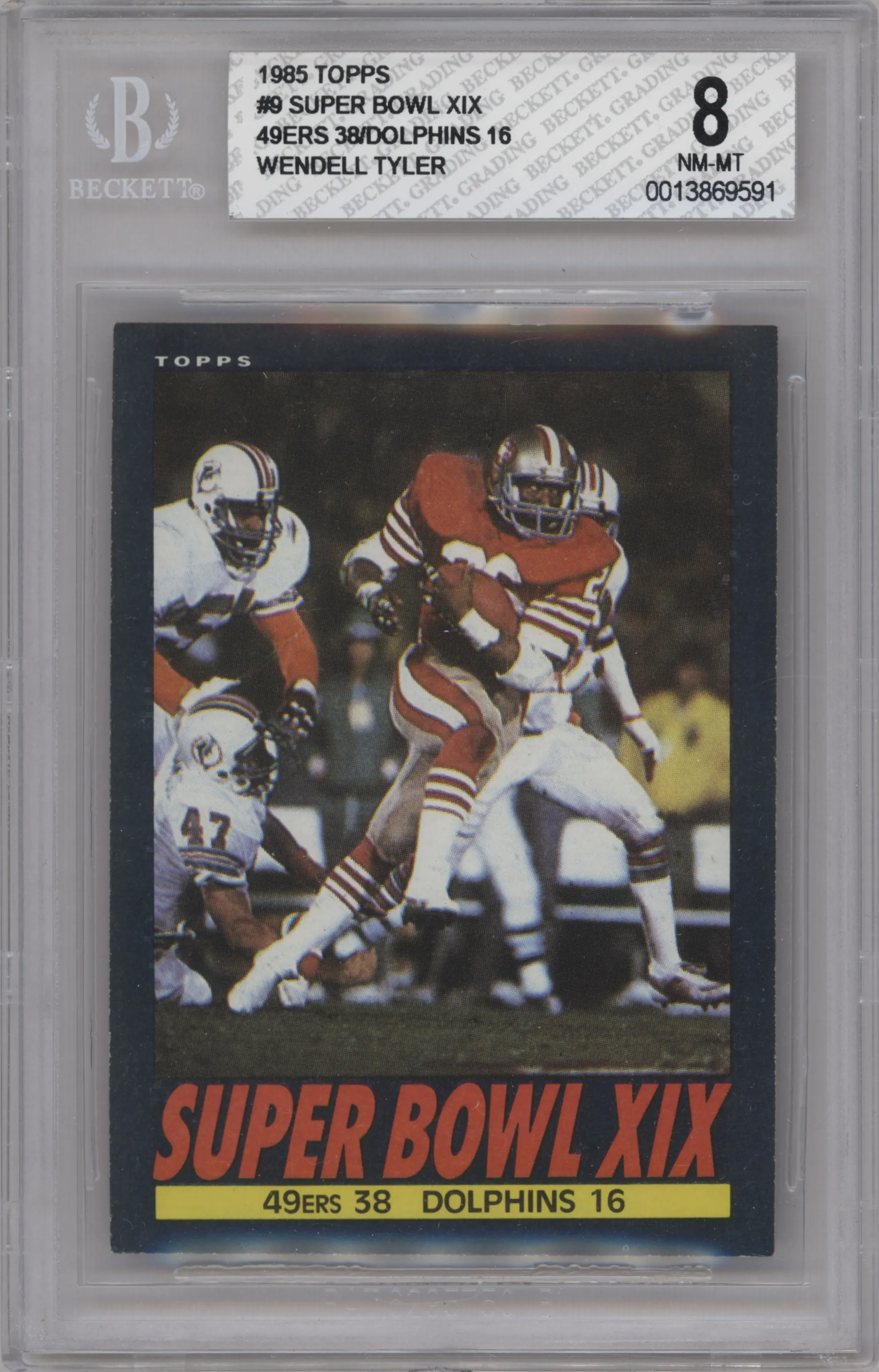 1985 Topps Super Bowl XIX BGS 8