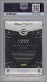 Jordan Love from the 2020 Panini Black set graded by PSA and given an overall grade of 9.
