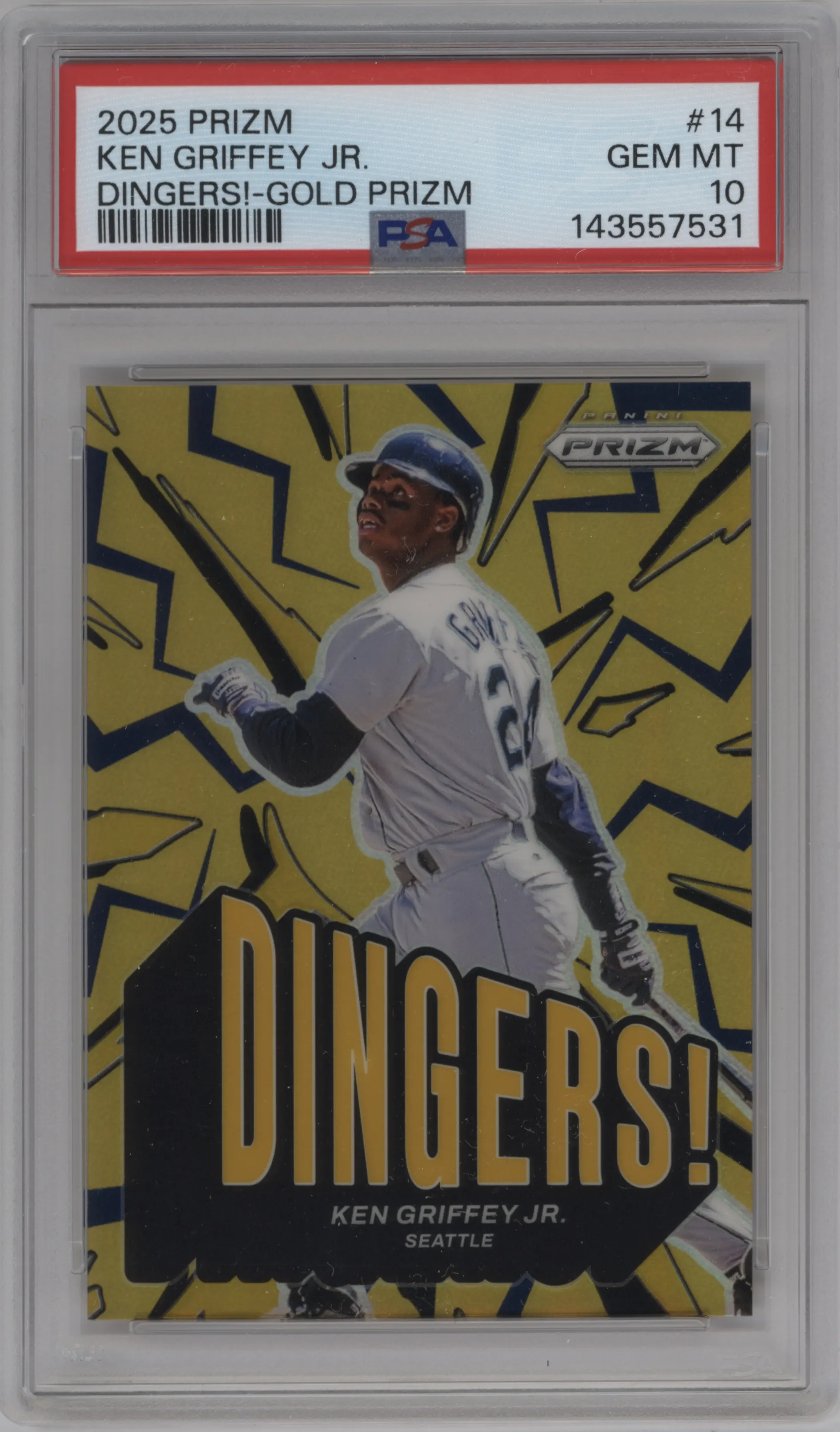 2025 Panini Prizm Dingers Ken Griffey Jr. Gold #14 PSA 10