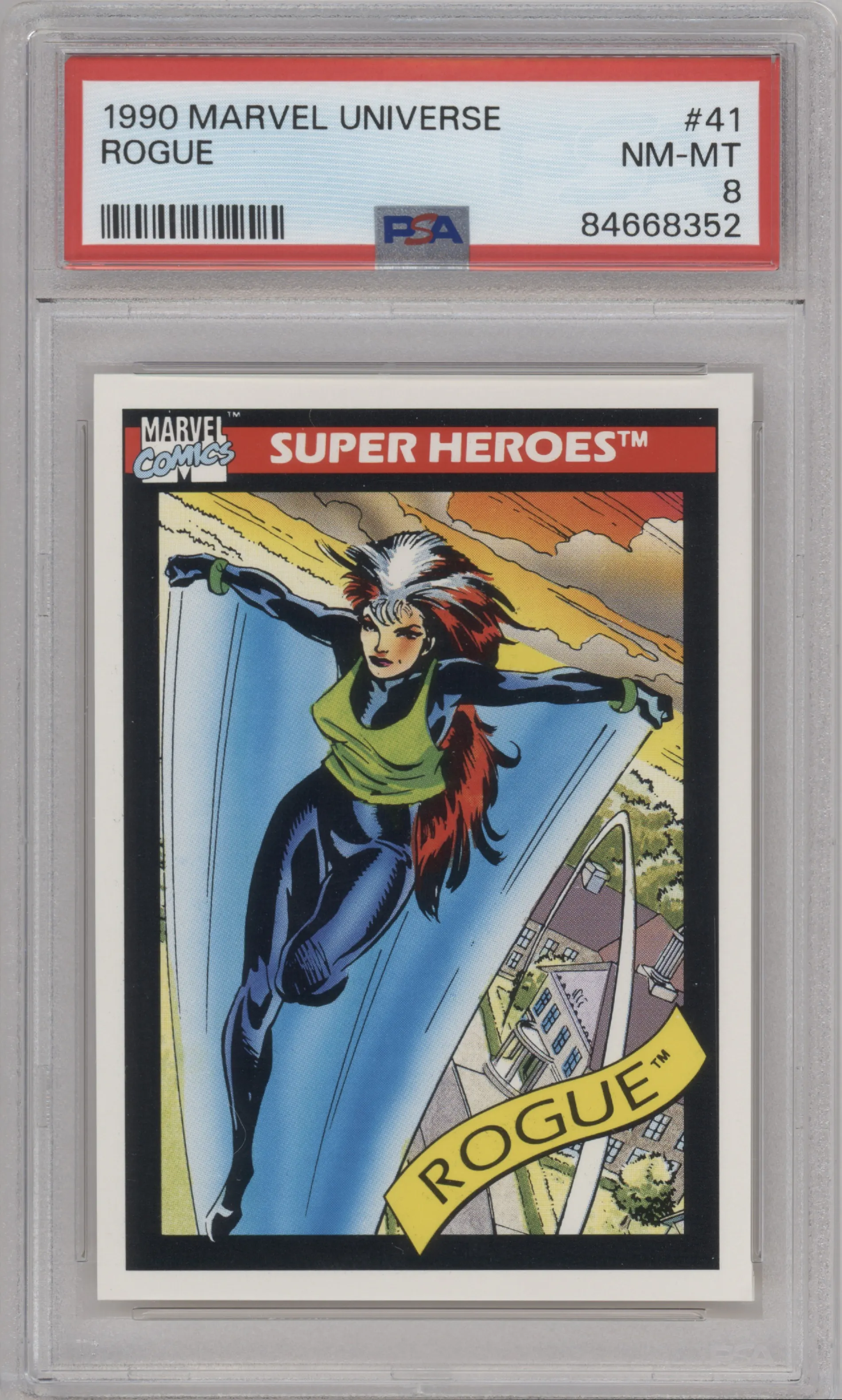1990 Impel Marvel Universe Rogue PSA 8