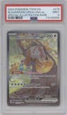 Bloodmoon Ursaluna ex from the 2024 Pokemon SV set graded by PSA and given an overall grade of 9.