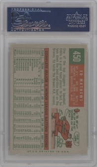 Ed Mathews from the 1959 Topps set graded by PSA and given an overall grade of 6.