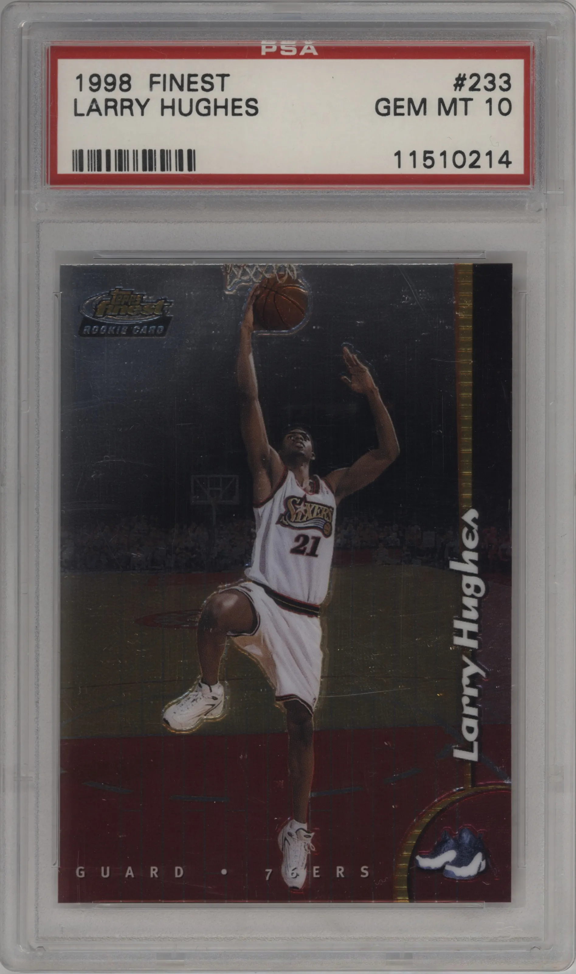 1998 Topps Finest Larry Hughes #233 PSA 10