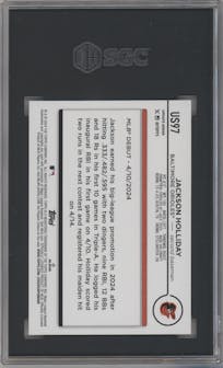 Jackson Holliday from the 2024 Topps Update set graded by SGC and given an overall grade of 8.5.