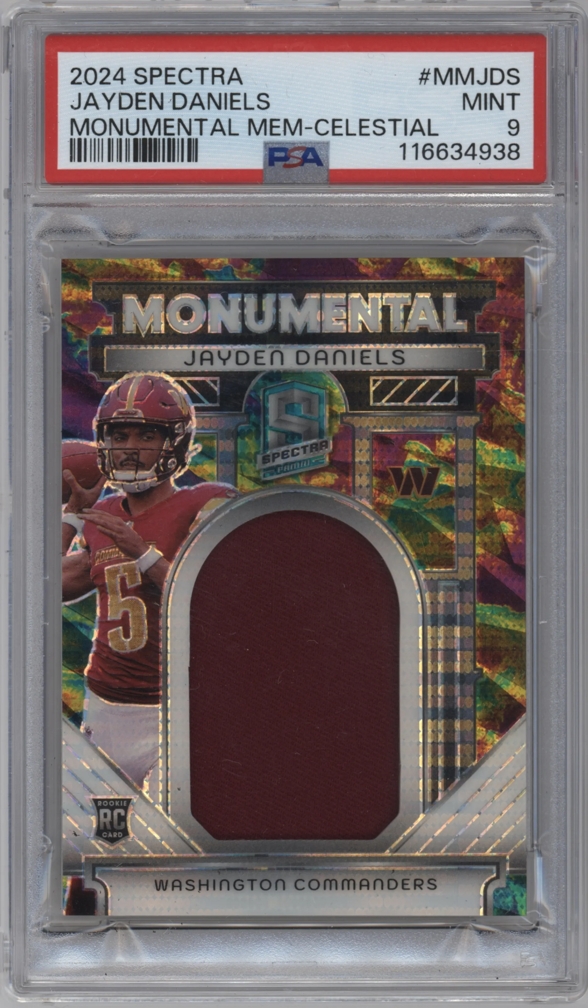 2024 Panini Spectra Monumental Mem. Jayden Daniels Celestial #MM-JDS PSA 9