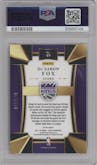 De'Aaron Fox from the 2017-18 Panini Select set featuring a Maroon Prizm parallel graded by PSA and given an overall grade of 10.