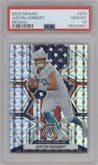 Justin Herbert from the 2022 Panini Mosaic set featuring a Mosaic parallel graded by PSA and given an overall grade of 10.