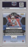 Justin Herbert from the 2022 Panini Mosaic set featuring a Mosaic parallel graded by PSA and given an overall grade of 10.