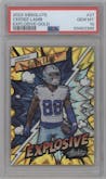 CeeDee Lamb from the 2023 Panini Absolute set featuring a Gold parallel graded by PSA and given an overall grade of 10.