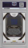 Malik Nabers from the 2024 Panini Select set featuring a Neon Orange Pulsar parallel graded by PSA and given an overall grade of 10.
