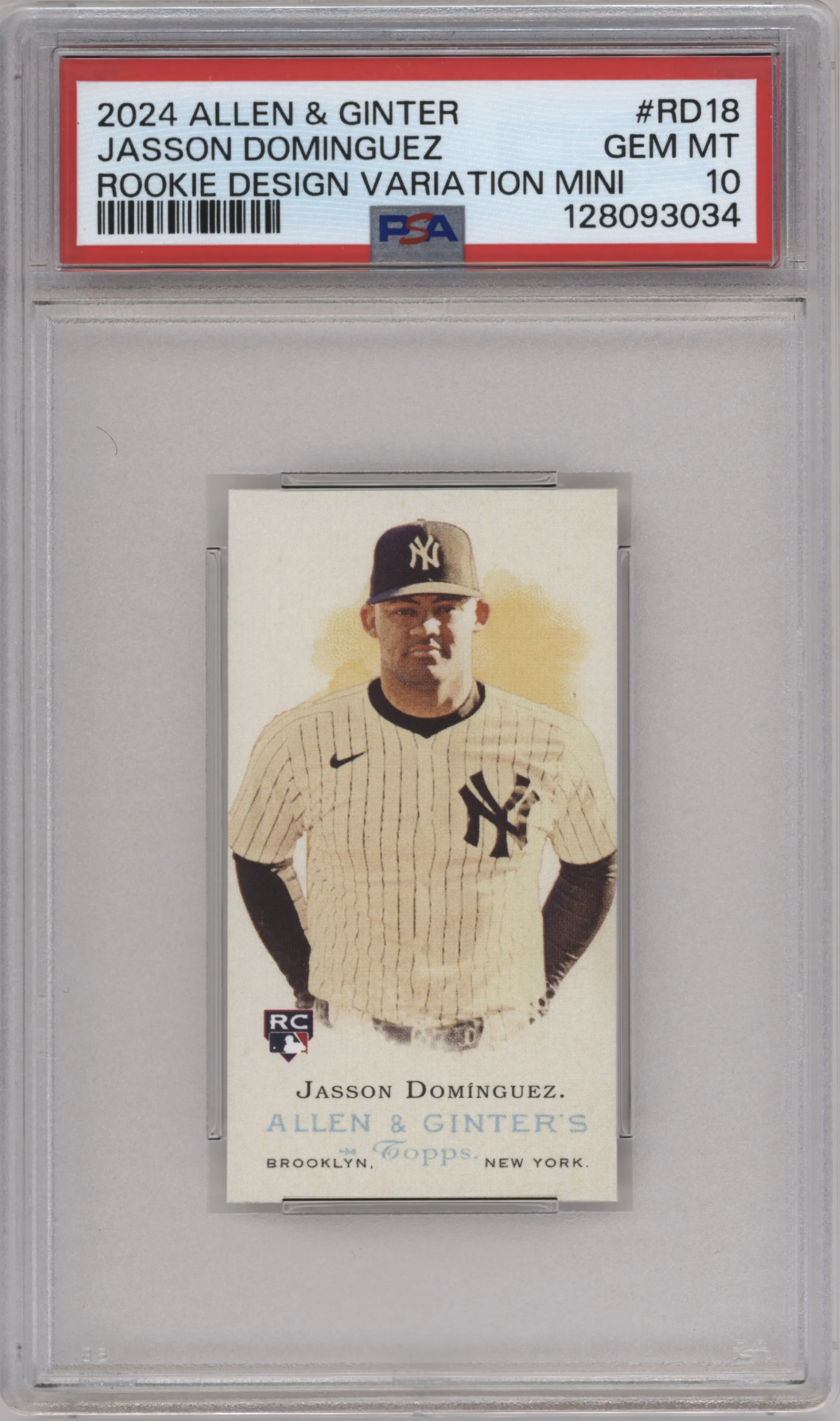 2024 Topps Allen & Ginter Mini Rke.Design Var. Jasson Dominguez #RD-18 PSA 10