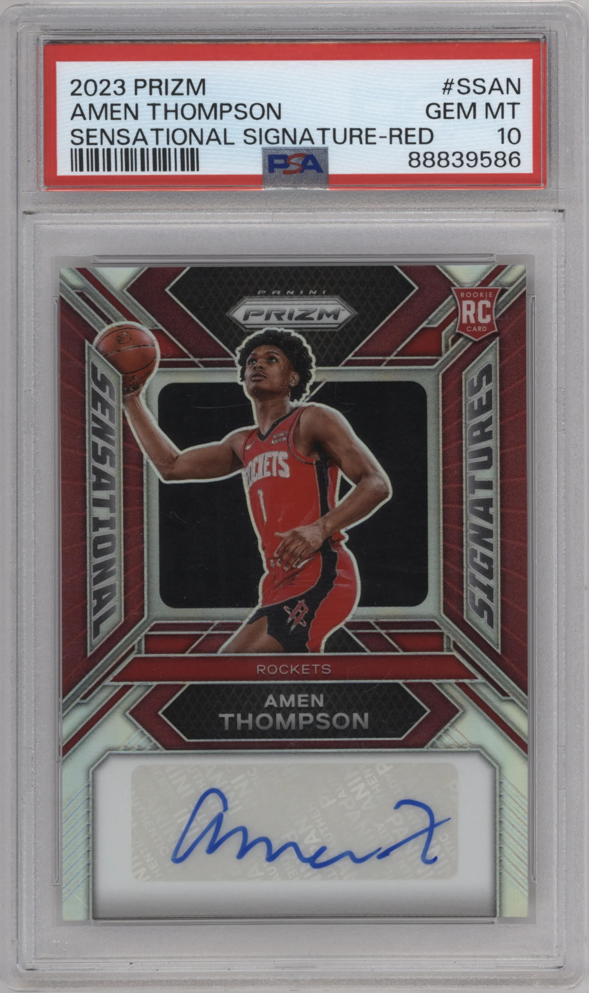 2023 Panini Prizm Sensational Sig. Amen Thompson Red Prizm #SS-AN PSA 10