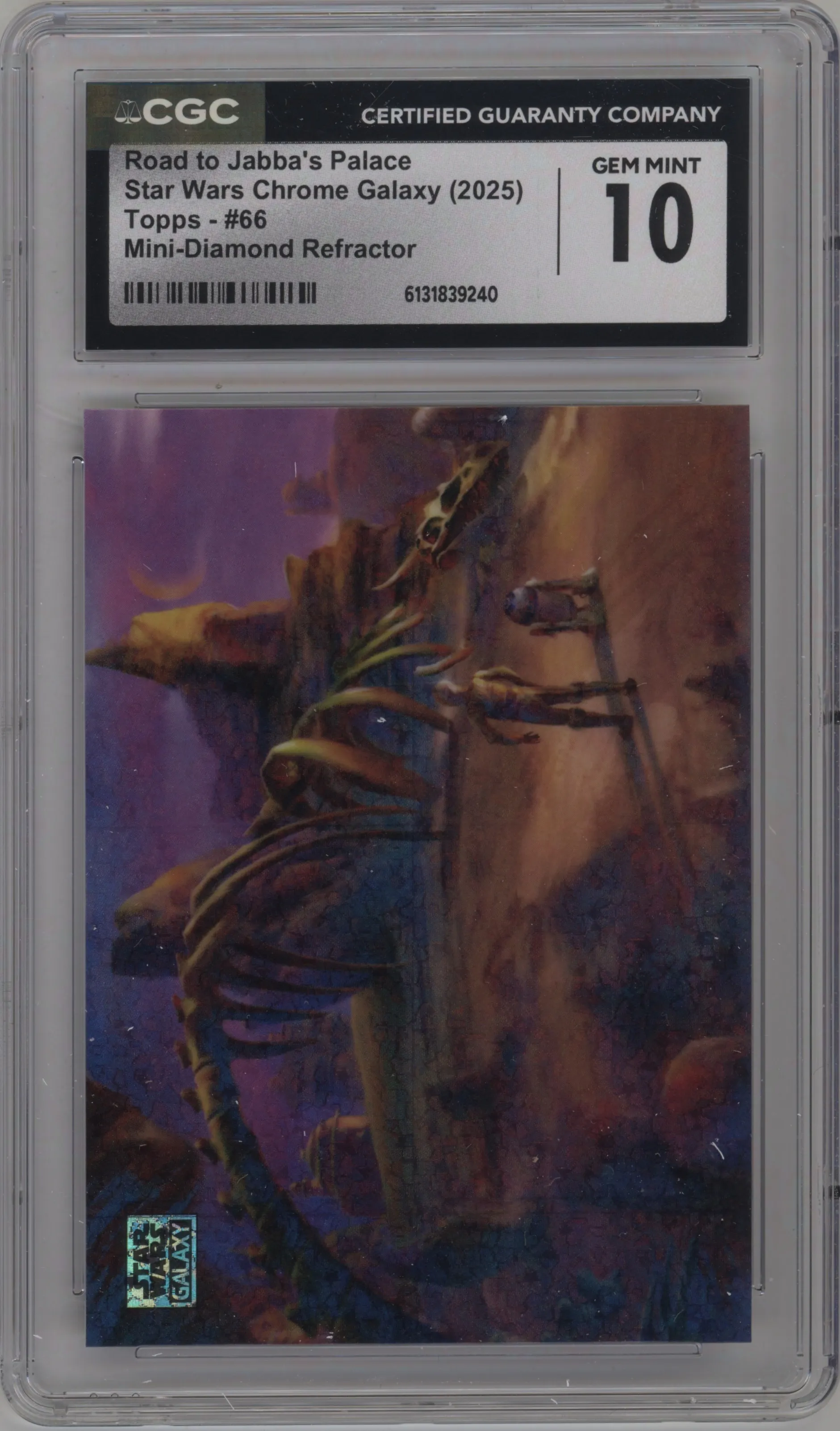 2025 Topps Chrome Star Wars Galaxy Road to Jabba’s Palace Mini Diamond Refractor #66 CGC 10