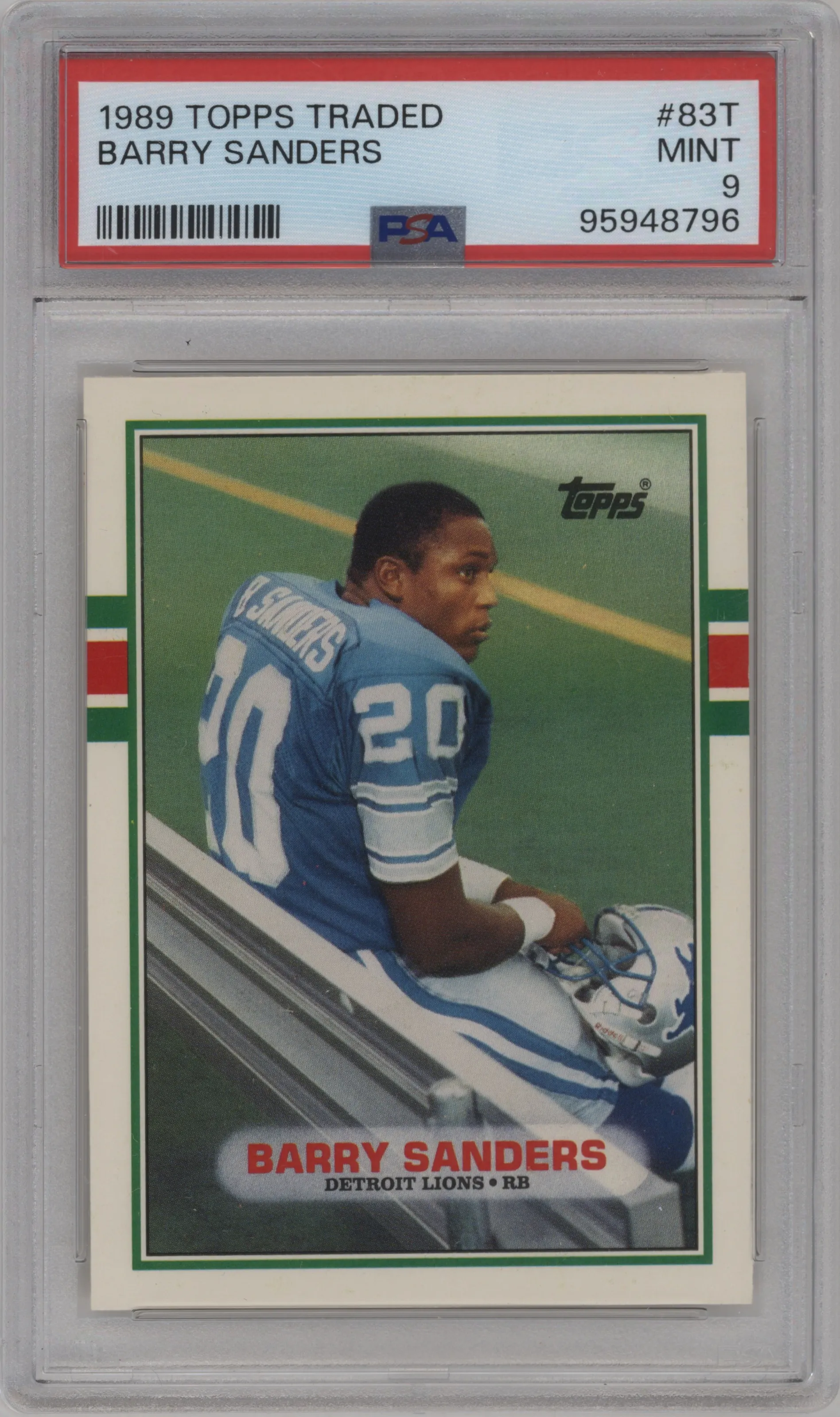 1989 Topps Traded Barry Sanders PSA 9