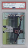 Ronald Acuña Jr. from the 2020 Topps Chrome set graded by PSA and given an overall grade of 10.