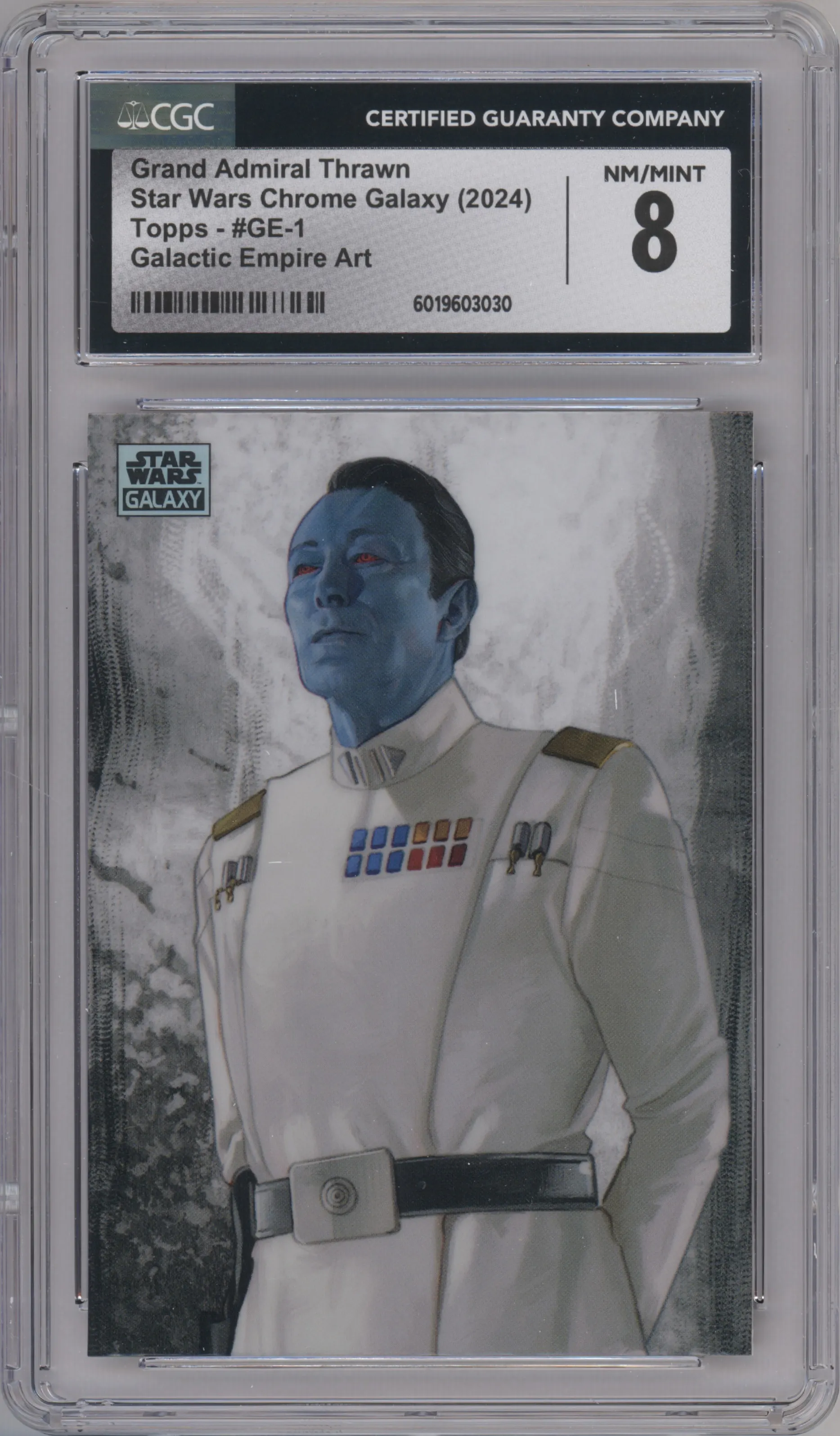 2024 Topps Chrome Star Wars Galaxy Galactic Empire Art Grand Admiral Thrawn #GE-1 CGC 8
