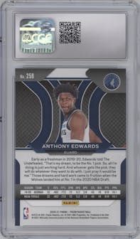 Anthony Edwards from the 2020-21 Panini Prizm set graded by CSG and given an overall grade of 9.5.