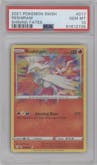 Reshiram from the 2021 Pokemon SWSH set graded by PSA and given an overall grade of 10.
