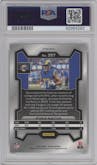 Puka Nacua from the 2023 Panini Prizm set featuring a Silver Prizm parallel graded by PSA and given an overall grade of 10.