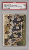 Carl Furillo/Gil Hodges/Roy Campanella/Duke Snider from the 1957 Topps set graded by PSA and given an overall grade of 5.