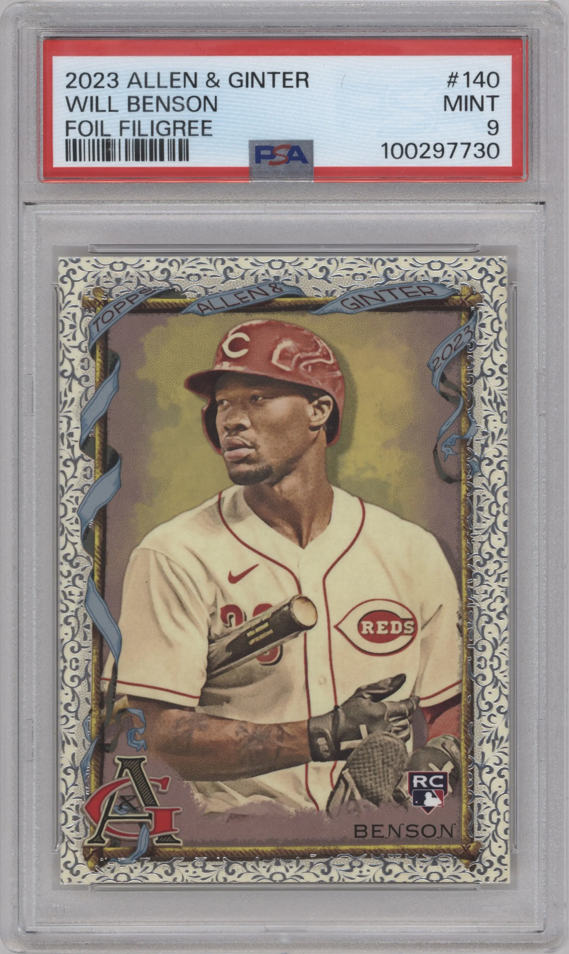 2023 Topps Allen & Ginter Will Benson Foil Filigree PSA 9