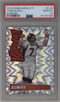 John Elway from the 2019 Panini Absolute set graded by PSA and given an overall grade of 10.