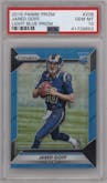 Jared Goff from the 2016 Panini Prizm set featuring a Light Blue Prizm parallel graded by PSA and given an overall grade of 10.