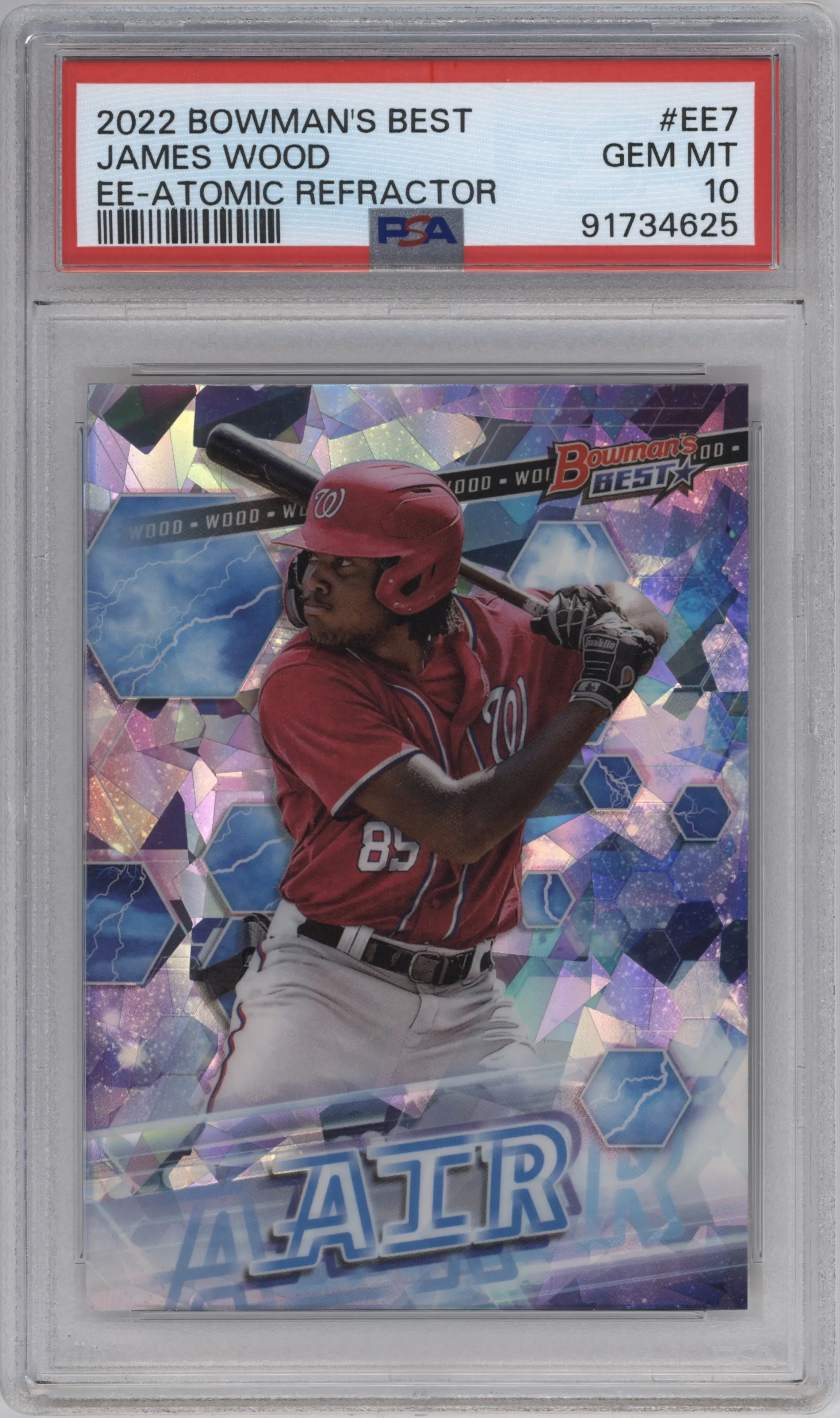 2022 Bowman’s Best Elements of Excel. James Wood Atomic Refractor PSA 10
