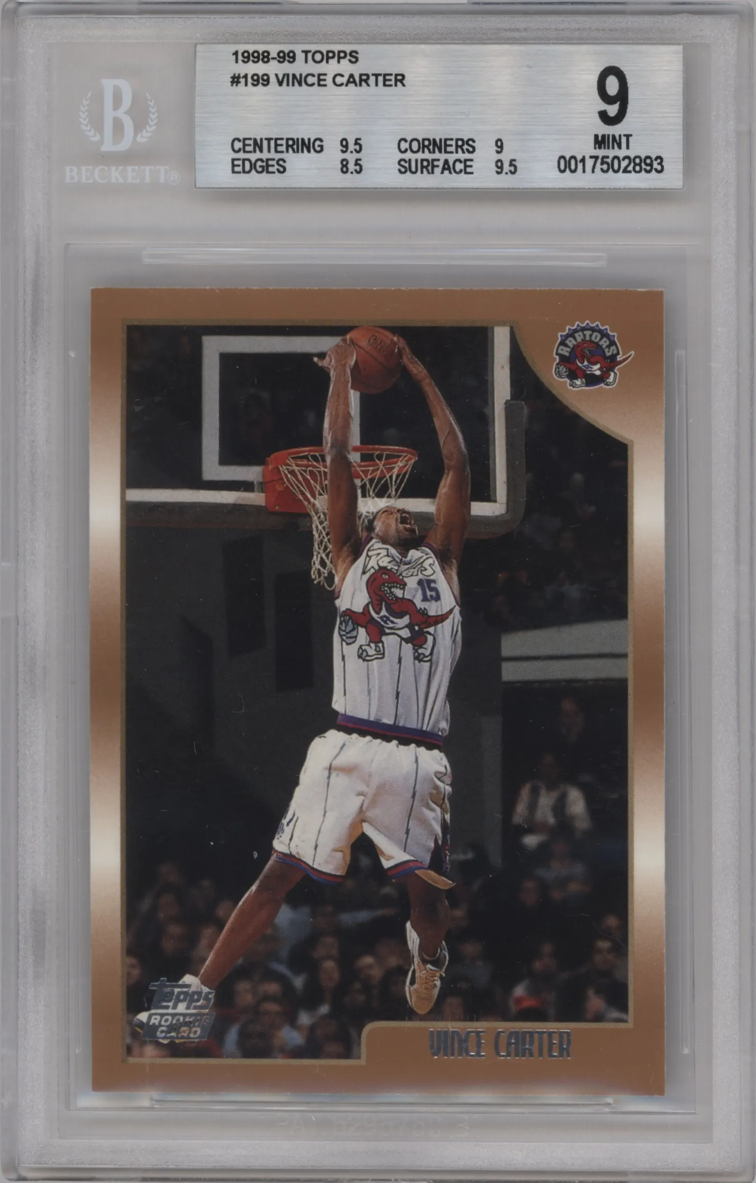 1998 Topps Vince Carter #199 BGS 9