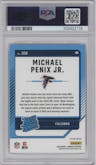 Michael Penix Jr.  from the 2024 Donruss set featuring a Red Pandora parallel graded by PSA and given an overall grade of 10.