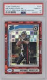 Michael Penix Jr.  from the 2024 Donruss set featuring a Red Pandora parallel graded by PSA and given an overall grade of 10.