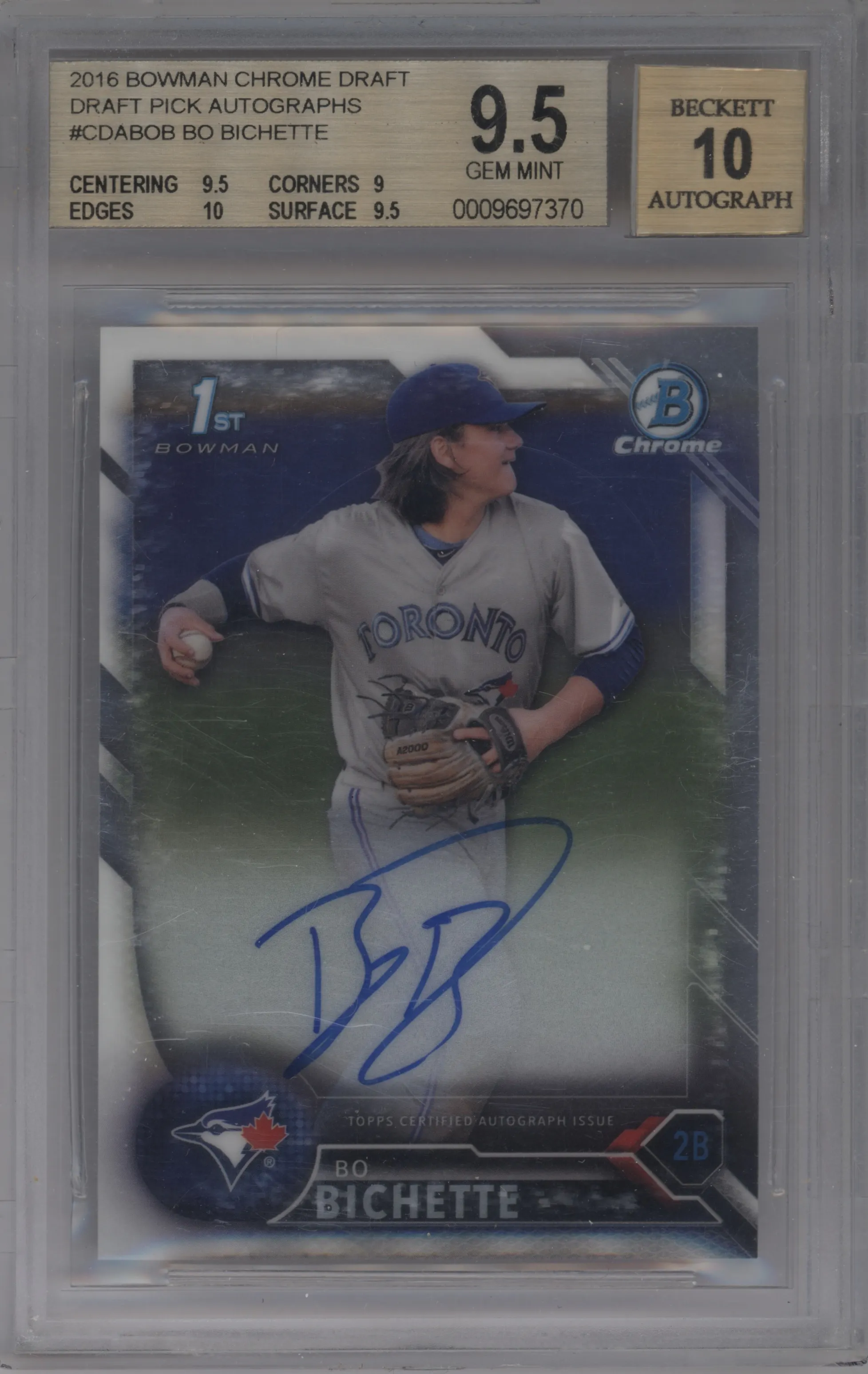 2016 Bowman Draft Chr.Auto Bo Bichette #CDA-BOB BGS 9.5