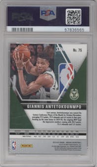 Giannis Antetokounmpo from the 2019-20 Panini Mosaic  set graded by PSA and given an overall grade of 10.