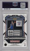 Chet Holmgren from the 2022-23 Panini Prizm Monopoly set featuring a Silver Prizm parallel graded by PSA and given an overall grade of 10.
